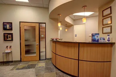 front desk in the waiting room of Sonoran Vista Dentistry